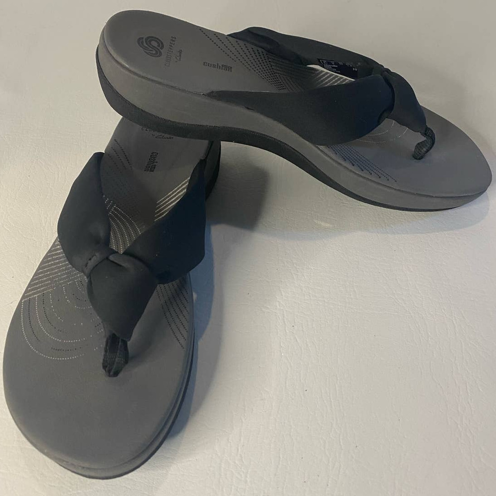CLARKS CLOUDSTEPPERS Cushion Soft  Womens Sandals Black Size 9